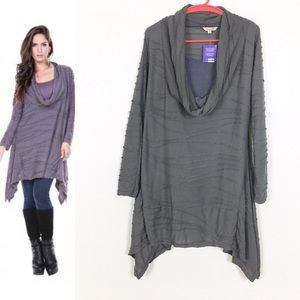 Yak N Yeti | Grey Cowl Neck Tunic Dress NWT
